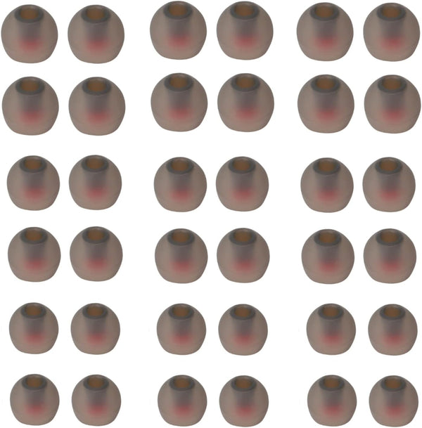 Soft Silicone Earbud Tips - 18 Pairs in Black & Red, S/M/L, Fit Most In-Ear Headphones, Inner Hole 3.8mm-5.5mm.