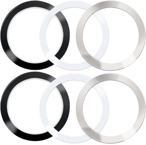 6 Pcs Universal Metal Rings Sticker for Magsafe Magnetic Wireless Charger, Ultra-Thin Car Charger Accessories