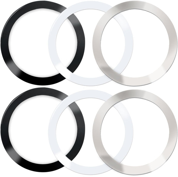 6 Pcs Universal Metal Rings Sticker for Magsafe Magnetic Wireless Charger, Ultra-Thin Car Charger Accessories