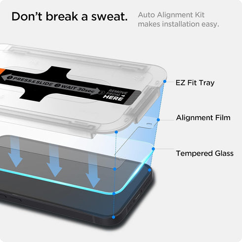 iPhone 13 Mini Spigen GlasTR EZ FIT Tempered Glass Screen Protector - 2 Pack with Sensor Protection