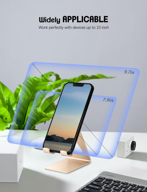 Aoviho iPhone17 16 15 14 13 12 11 8 7 6 6s Desk Cell Phone Stand Phone Holder, Aluminum Phone Cradle Dock for pro Mini