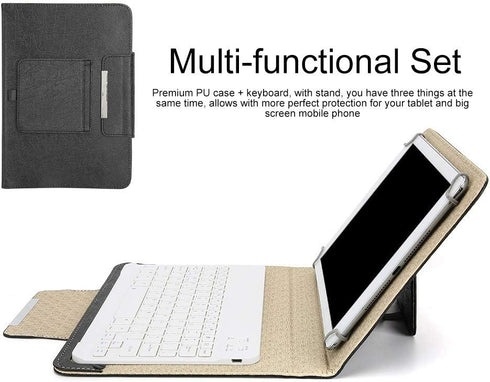 EBTOOLS Bluetooth Keyboard Case, PU Leather Waterproof Protective Cover + Keyboard with Stand, Commonly Used for All 9.7 inch to 10.1 inch Tablets
