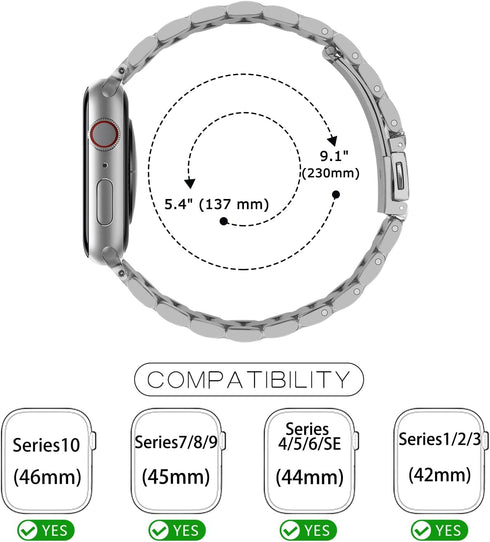 Tasikar Band Compatible with Apple Watch Band 49mm 46mm 45mm 44mm 42mm, Premium Stainless Steel Metal Replacement