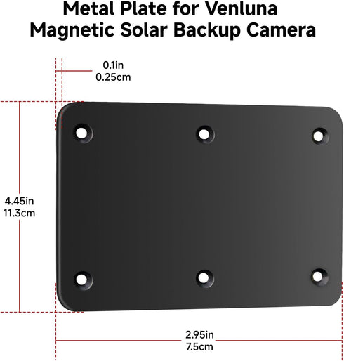 Venluna B0G2S5RTGD Metal Plate for Wireless Magnetic Backup Camera, Mounting Plate for RV Trailer Truck Boat, Anti-Rust