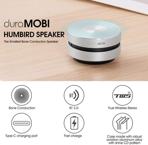 Wirelessly BT Mini Speaker, Bone Conduction Wireless, Portable Speaker with Built-in Mic for Travel