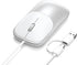 Satechi Slim LX Wired Mouse, Aluminum Design with USB-C Connectivity, Quiet Click Performance,
