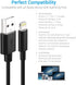 Nikolable 6ft Lightning Cable 3-Pack, Certified iPhone Charger for iPhone 14, 13, 12, 11 Pro Max, iPad Pro & More, Black