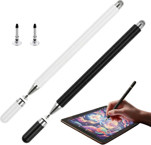 MXCOIRTP Stylus Pens for Touch Screens (2 Pcs), 2 in 1 Magnetic Disc
