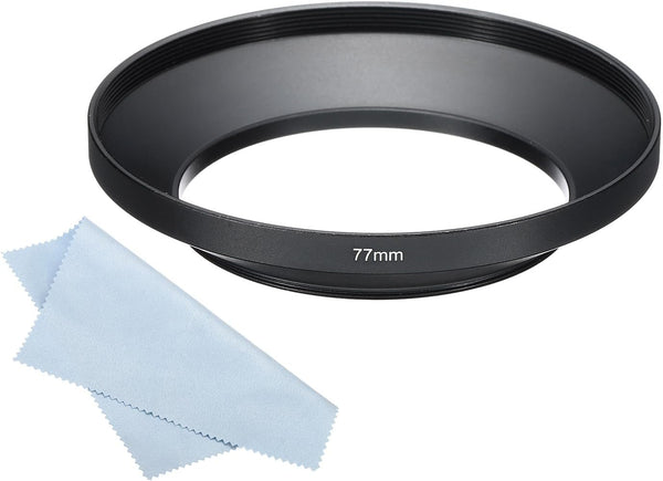 PATIKIL 77mm Lens Hood, Wide Angle Matte Surface Anti-reflective Hood with Cleaning Cloth for Camera