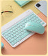 Bluetooth Wireless Keyboard and Mouse Combo, Ultra-Slim Ergonomic Rechargeable Set for Apple iPad iPhone Samsung (Green)