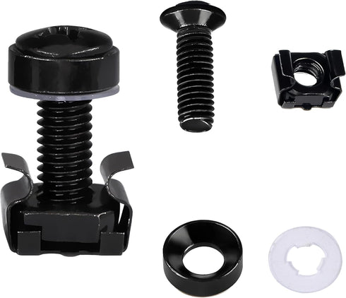 ZCLGOOD 50PCS M6 x 16mm Rack Mount Cage Nuts, Screws & Nylon Washers