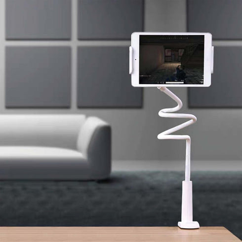 Gooseneck Phone Holder, 360° Rotate Support Rod, One-Hand Adjustable Cell Phone Holder for Desk, Headboard, Nightstand