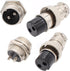 Aviation Plug Connector, 10 Pairs Male Female Panel Metal Wire Connector, 16mm Socket (2 Pins 10-Pack)