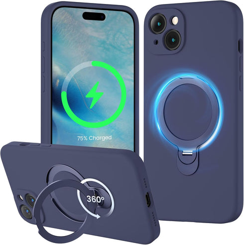 XXDD Designed for iPhone 15 Case with 360 Rotating Magnetic Stand, [Compatible with