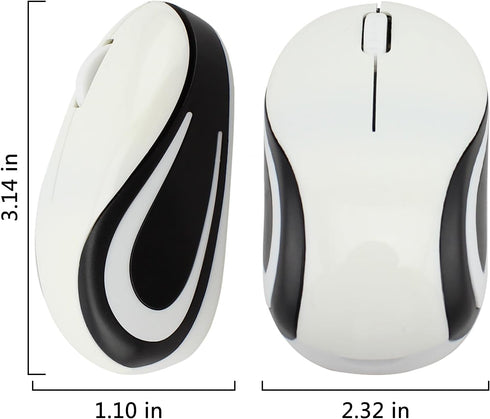 Cute Mini Wireless Mouse, Small Size Portable USB Optical Mice, 3 Buttons 1000 DPI Cordless for Laptop PC Notebook