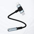 Headphone Adapter Compatible with iPhone 15 14 13, 2-in-1 Type-C & L-Port to 3.5mm Female Headphone Jack, HiFi Aux