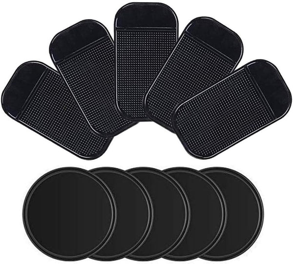 10pack Removable Silicone Sticky Anti-Slip Gel Pads, Magic Gel Mat for Car Dashboard, Glass, Mirrors, Non-Slip Rug