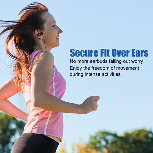 Wired Over The Ear Earbuds with Microphone Volume Control Ear Hook and Case, Sweatproof Sport Earphones for Running Exercise Gym Workout, Wrap Around Headphones for Cellphones, Laptop, Tablet