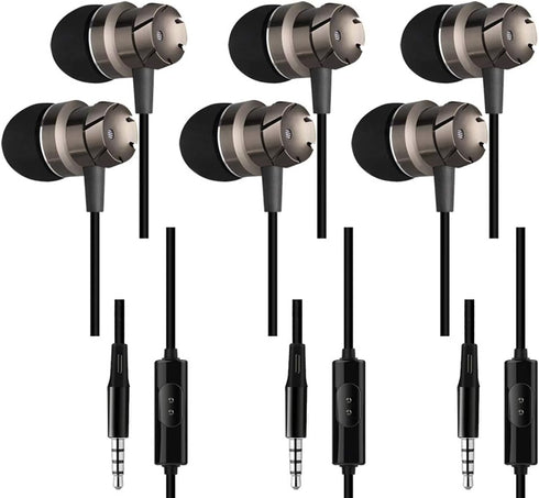SourceTon 3 Packs Wired Earbuds with Microphone & Remote, Noise Isolating Stereo Sound for Smartphones
