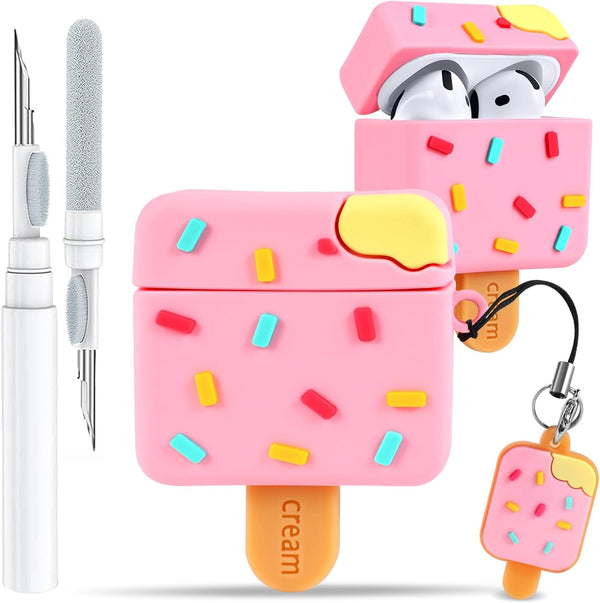 Boaretiu for Airpods 4th Case - with Keychain and Cleaner Kit for AirPods