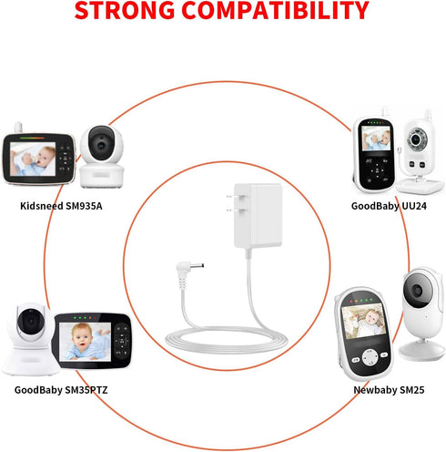 MEROM Charger Compatible with Kidsneed Baby Monitor SM935A SM935C GoodBaby UU24TX UU24 UU24RX SM35PTZ Newbaby SM25RX SM25TX SM25 EP04-050070WXLZ Replacement Charging Cord Power Adapter 5V