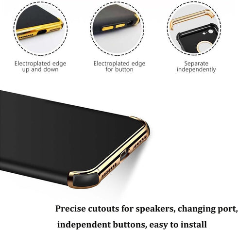 Compatible for iPhone 8 Plus Case, Ultra Slim Flexible Elegant Matte Cover, Black