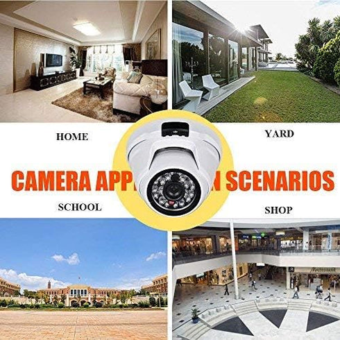 EVERSECU 1080P Hybrid Outdoor/Indoor Metal Turret Dome Security Camera, Day Night Vision, Vandalproof Mini Dome