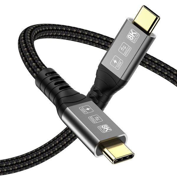 USB C Thunderbolt 4 Cable 3.3ft, USB4 Braided Cable 40Gbps, 8K 60Hz PD 100W for iPhone 15/15 Pro Max, MacBook