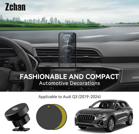 Car Phone Holder for Audi Q3 2019-2024 Auto Interior Accessories,Strong Magnetic Car Vent Mount for Audi,Customized Audi 360 ° Adjustable Car Phone Holder Stand Apply to 4-7in Smartphone.