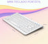 Perixx PERIBOARD-407W ES Mini Teclado USB, Chiclet Keys, QWERTY Español (White)