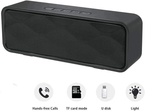 Wireless Bluetooth Speaker with AUX/USB/TF Card Slot, Outdoor Portable Stereo Speaker with HD Audio, Enhanced Bass, FM