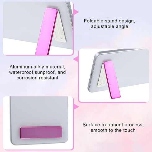 Ezymivs 2PCS Phone Slim Kickstand, Vertical and Horizontal Alloy Phone Case Stand Ultra-Thin Cellphone Holder Small