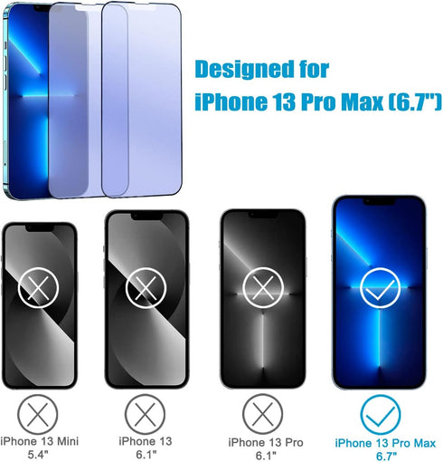2 Pack Matte Anti Blue Light Screen Protector for iPhone 13 Pro Max/iPhone 14 Plus, Scratch Resistant, Eye Protection,