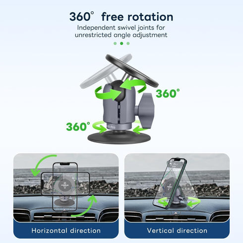 FANAUE SC-03T Magnetic Car Mount Compatible with RAM Mounts B Size 1" Ball Head, Magnetic Phone Holder for 4.7-7.5"