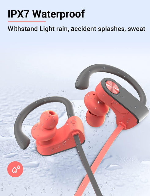 Stiive Bluetooth Headphones, Wireless Sports Earbuds, IPX7 Waterproof with Mic, Noise Cancelling for Gym, Running