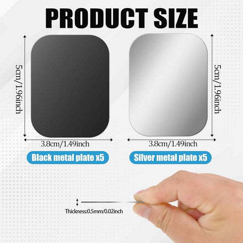 10 Pcs Adhesive Thin Metal Plates (Compatible with Magnetic Mounts), Magnet Phone Metal Plate for Magnetic Mount, Metal Plates for Phone Case, Metal Plate for Car Metal Plates for Phone