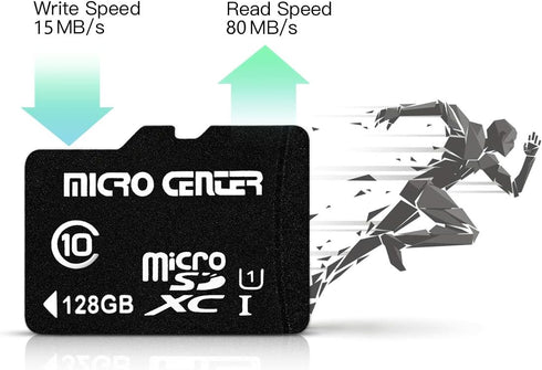INLAND Micro Center 128GB Class 10 MicroSDXC Flash Memory Card with Adapter for Mobile Device Storage (2 Pack)