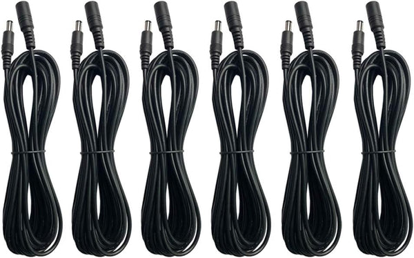 DC 12V Power Adapter Extension Cord Cable 6ft, Male to Female Plug for CCTV, LED Lights, Baby Monitor, Router (6 Pack)