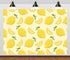CORFOTO 7x5ft Summer Fabric Lemon Pattern Backdrop Yellow Lemons Slices Green Leaves Citrus Pattern Photography