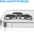 iPhone 14 Pro & Pro Max Camera Lens Protector - Silver, Anti-Scratch Tempered Glass, Shockproof Full Protection.