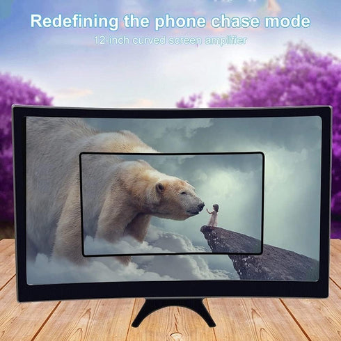 12 Inch 3D Curved HD Phone Screen Amplifier Foldable Phone Holder Suit for All Smartphones