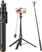 PEUJTEO 69-inch Selfie Stick Tripod with Remote Control,Lightweight,Aluminum Alloy, Tripod for iPhone/Android,Extended Support