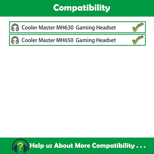Breathable Replacement Earpads Cushions Compatible with Cooler Master MH630 MH650 Gaming Headsets Ear Pads with Breathable Fabric Foam