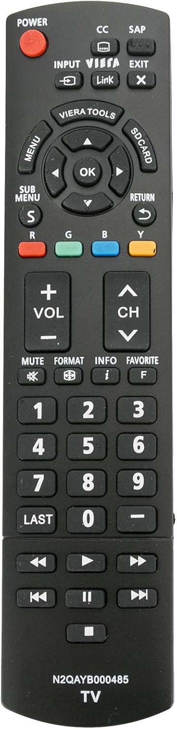 AIDITIYMI N2QAYB000485 Replacement Remote - for Panasonic LCD HDTV Models TC-L22X2, TC-L32C22, TC-L32U22, and more