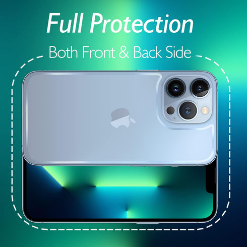 iPhone 13 Pro Glass Protector - Front & Back Tempered Glass Screen Protector for 6.1" iPhone 13 Pro.