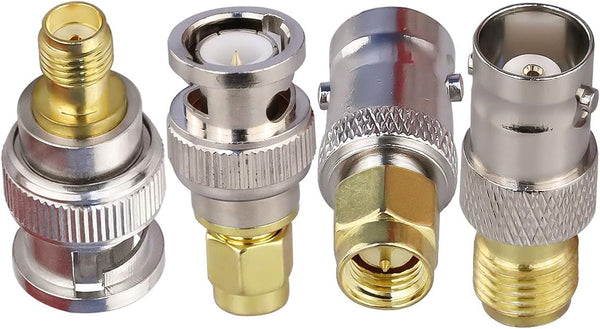 4PCS SMA to BNC Antenna Coax Adapter Connector, SMA Male Female to BNC Male Female Coaxial Adapters for SDR