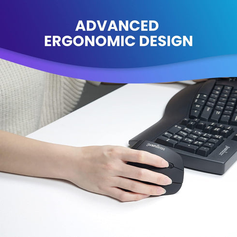 Wireless Ergonomic Vertical Mouse - Perixx PERIMICE-715II, 2.4 G, 800/1200/1600 DPI, Right Handed
