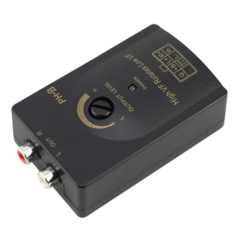 Speaker Level Converter, Auto Car Output Stereo Speaker High to Low Level Converter with Delay Function