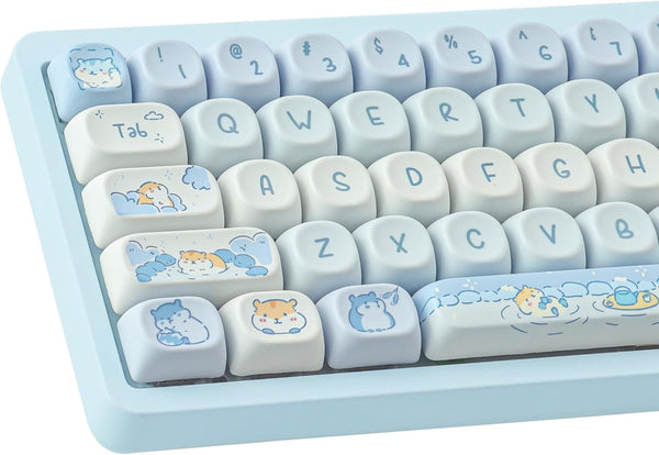 Sunzit PBT Keycaps - MOA Keycaps, Cute 132 Keys Dye-Sublimation Custom Keycap Set for Cherry MX Mechanical Keyboard