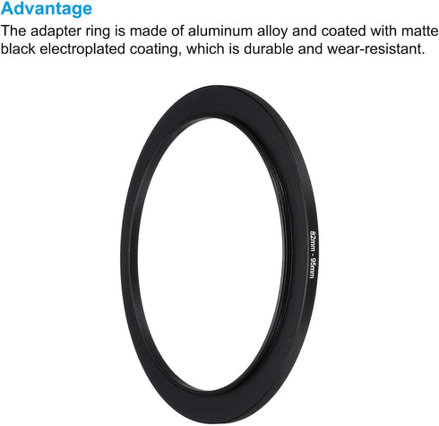 PATIKIL 82mm-95mm Metal Step Up Ring with Cleaning Cloth, 2 Pack Camera Lens Filter Adapter Ring